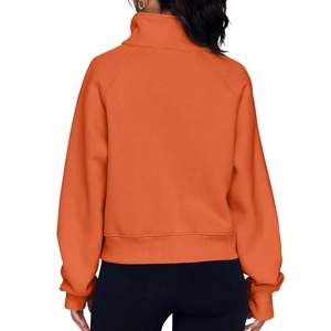 เสื้อฮู้ดผู้หญิงสีสันสดใส คอซิป 1/4 ตัว ทรงโอเวอร์ไซส์ แขนยาว ผ้าฟลีซ คอเต่า ไหล่ตก สไตล์สตรีทแวร์ 2026 - Product Image 2