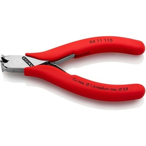 KNIPEX Electronics Front Cutter 115 mm Length Shape 1 Bevel No <b>Mirror</b> Polished with <b>Plastic</b> Coating for Craft Supplies - Product Image 1