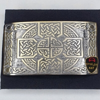 Boucle de ceinture Onstyle en laiton massif et acier inoxydable, design celtique traditionnel, pour hommes, durable, cadeau pour les amateurs de musique écossaise
