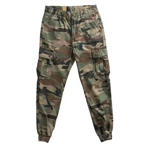 Pantalon cargo personnalisé pour hommes 100% coton pantalon décontracté léger à élasticité multi-poches avec devant plat - Product Image 3