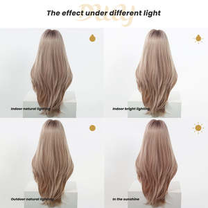 Orlaith-DWY 26-Inch MiraScalp Layered Straight Blonde <b>Wig</b> High Temperature Fiber Lace Front Synthetic <b>Wig</b> 30-Inch Transparent - Product Image 5