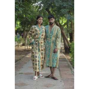 Women's <b>Lightweight</b> Breathable Floral Cotton Kimono Robe Long Boho Style Loungewear Pockets One Size <b>Dressing</b> <b>Gown</b> for Beach - Product Image 2