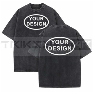 T-shirt de rue hip-hop vintage pour homme 100% pur coton coupe régulière sonnerie logo personnalisable tricoté écologique séchage rapide - Product Image 1
