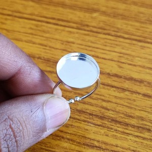 925แท้แหวนเงินแท้ขอบรอบ6mm การตั้งค่าว่างสามารถปรับได้3mm ถึง40mm DIY เครื่องประดับฐานแหวนเรซิน Cabochon - Product Image 1