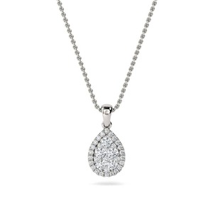 Colgante de Diamantes en Forma de Pera con Corte Redondo Premium, 0.50 Ct, Diamante Cultivado en Laboratorio F-G en Platino, para Bodas, Compromisos y Fiestas - Product Image 1