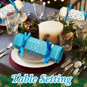 Non-Snap Blue White Snowflake Design Party Table Favors with Holiday Supplies <strong>for</strong> <strong>Kids</strong> and Adults <strong>Christmas</strong> <strong>Cracker</strong> - Product Image 2