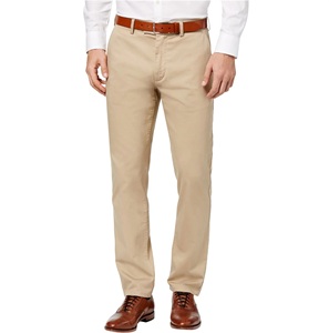 Pantalones chinos ajustados elásticos rectos cómodos para hombre, Pantalones chinos de moda informales transpirables de cintura media estilo Hip Hop hechos en Pakistán - Product Image 2