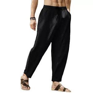 Pantalon sarouel personnalisé OEM en polyester/coton pour hommes Pantalon baggy à jambes larges Taille élastique Coupe normale Décontracté Respirant Séchage rapide Printemps - Product Image 4