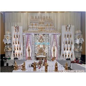 Grand Manavarai, scène de mariage sud-indien Manavarai Grand Fat réception de mariage, scène de mariage srilanais avec temple - Product Image 1