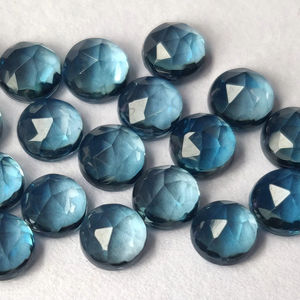 Natural London Blue Topaz Rose cut 6mm Faceted - Loose London Blue Topaz Rose Cut - Product Image 1