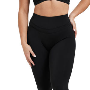Leggings de yoga et de sport pour femmes, taille haute, motif uni, logo personnalisé, antibactériens, séchage rapide, pantalons d'entraînement professionnels, vente en gros OEM - Product Image 6