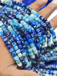 Cuentas de piedra con forma de caja facetada afganita natural 5-6mm tamaño 8 pulgadas hebra - Product Image 6