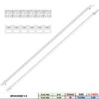 Pulsera de tenis de oro blanco de 14K con baño de rodio, diamantes CVD cultivados en laboratorio de 4.68ct, corte brillante, engaste clásico de puntas, lujo para fiestas