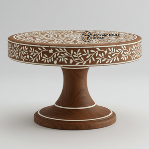 แท่นไม้ฝังกระดูกลายดอกไม้เหมาะสำหรับเค้กขนมอบและของตกแต่งโต๊ะ - Product Image 6