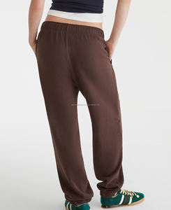 กางเกงจ็อกเกอร์เอวสูงของผู้หญิงผ้าฝ้าย100% ถักตรงทรงหลวมสไตล์สตรีทแวร์ระบายอากาศได้ดีสวมใส่สบายมีเชือกปิด - Product Image 3