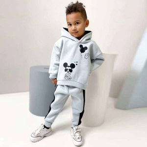 Ensemble de survêtement décontracté haut de gamme pour homme, style streetwear, avec sweat à capuche et pantalon de jogging, personnalisable, imprimé, 2 pièces, coupe oversize, color block - Product Image 4