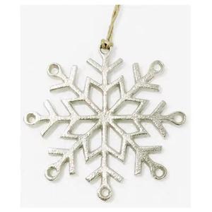 Flocon de neige en métal galvanisé en forme de fleur fabriqué à la main facile à suspendre sans rouille argent poli décoration de Noël flocon de neige suspendu - Product Image 2