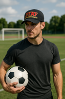 Casquette DYMF Daddy Hat, personnalisable avec strass, originale, collection anniversaire, noire, casquette de baseball à 5 panneaux, en daim, casquette Daddy Hat