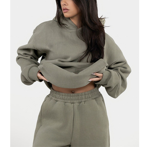 High Quality Heavyweight Boxy <b>Drop</b> Shoulder Cotton Fleece Drawstring Hoodies 3d Embroidery Plus Size Women Hoodies - Product Image 4