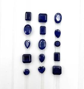 Lot de pierres précieuses en saphir bleu naturel, formes et tailles variées, 4-6 mm, 10 carats, pour la fabrication de bijoux - Product Image 2