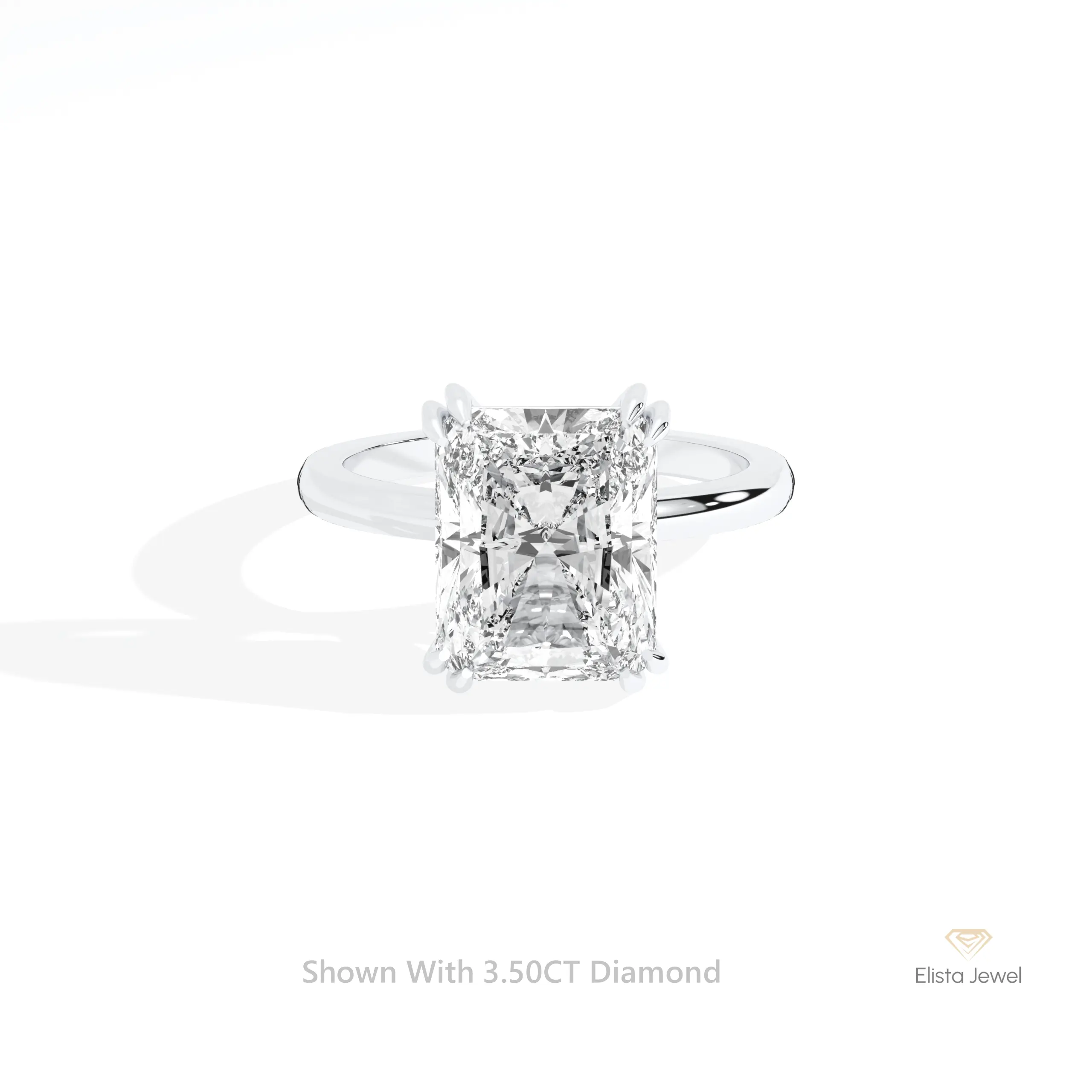 Anel de ouro maciço 14K duplo pino esmeralda diamante certificado IGI Cor Rosa Lab Grwon Sapphire diamante anel de ouro