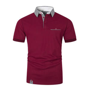 Polos combinados de algodón de manga corta para exteriores de verano de alta calidad, nuevo diseño, polos personalizados a rayas transpirables para hombres - Product Image 1