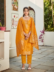 Venta al por mayor última Muñeca de nylon pesado pantalón Kurtis pura viscosa tela Jacquard tejido indio pakistaní ropa para la venta en línea - Product Image 4