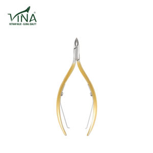 Acier inoxydable Vina VNC-09V-GC manucure pédicure ensemble produit chaud Vietnam avec pince à cuticules pointue pour les doigts coupe-ongles - Product Image 3