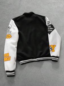 เสื้อแจ็กเก็ตผ้าฝ้ายสีดำสำหรับ100%, เสื้อแจ็คเก็ตผ้าฝ้ายมีฮู้ดแขนสีขาวเสื้อผ้าสำหรับใส่ในฤดูหนาว - Product Image 3