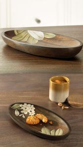 Plato de servicio de madera de calidad superior para uso doméstico y en restaurantes que proporciona durabilidad y apariencia atemporal - Product Image 2