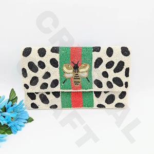 Priyaasi floral Custom Beaded Party Clutch Evening Bag Designer Ladies Shoulder Bags Luxury Purses and Handbags Parties - Product Image 2