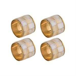 Anneau de serviette en laiton fait main avec nacre, décoration de fête, style moderne et luxueux, finition personnalisable, plusieurs couleurs - Product Image 3