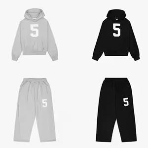 Venta al por mayor Unisex Sudadera con capucha de neopreno Pullover Blank Plain Baggy Oversized Hoodie Solid Oversized Men's Hoodies - Product Image 5