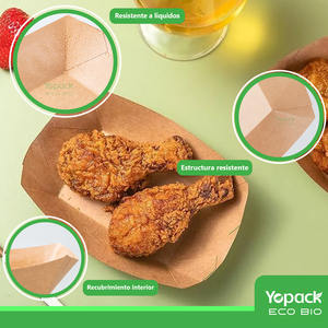 Bandeja de comida Kraft #1, ecologica y resistente para porciones pequenas, paquete de 1000 unidades, Envios desde Mexico - Product Image 4