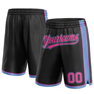 Industrie Direct Engro Sportswear Basketball Shorts Custom Black Pink-Light Blue Authentic Basketball Shorts - Product Image 1