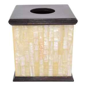 Caja de pañuelos de madera con Incrustaciones de nácar real hecha a mano, la mejor Decoración de mesa con aspecto de concha marina con incrustaciones de fregona - Product Image 4