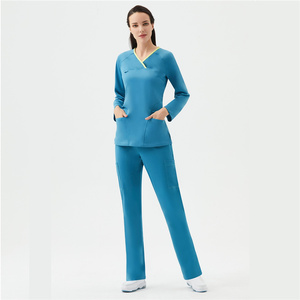 2025 diseño único transpirable suave tejido médico Scrub uniformes de enfermera cómoda ropa de Hospital hecha de Spandex de alta calidad - Product Image 6