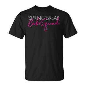 Camiseta de manga corta con cuello redondo para mujer, diseño 'Spring Break Babe Squad', ideal para vacaciones y viajes de chicas. - Product Image 1