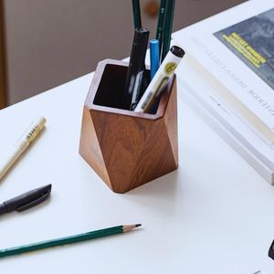 Porte-stylos en bois design tendance pour organiser stylos, crayons, pinceaux ou autres fournitures de bureau sur votre bureau, en promotion - Product Image 5