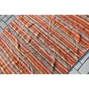 Naranja marrón 4x5.2ft bohemio Vintage turco alfombra clásica área grande lana látex Rectangular Patchwork para pasillo para decoración de habitación - Product Image 5