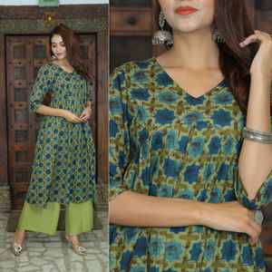 Ropa de verano de calidad superior Impreso Kurti Set Ropa de mujer Vestido de noche Ropa informal formal Kurti para mujer - Product Image 3