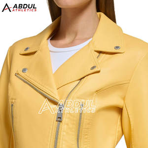 Chaqueta de Cuero para Mujer, Precio Bajo, al por Mayor, Chaqueta de Cuero PU, Moderna, Ajustada - Product Image 5