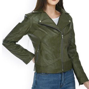 เสื้อแจ็คเก็ตหนังแท้สำหรับผู้หญิง แบรนด์ส่วนตัว เป็นมิตรกับสิ่งแวดล้อม กันน้ำ กันลม สำหรับฤดูหนาว ระบายอากาศได้ดี ผ่านกระบวนการผลิตที่สมบูรณ์แบบ - Product Image 2