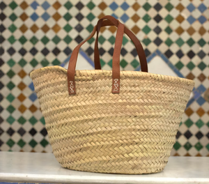 Cesta francesa de paja, hecho a mano bolso de playa, marroquí - Product Image 1
