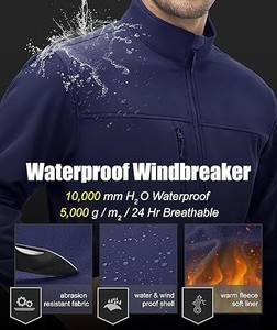 Chaqueta con capucha de invierno de poliéster de concha suave ecológica personalizada para hombre, impermeable, a prueba de viento, transpirable, para montañismo - Product Image 6