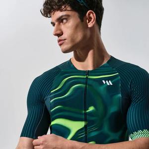 Ensemble de vêtements de sport de triathlon unisexe à manches courtes respirant imprimé sur mesure OEM ODM, vêtements de cyclisme 100% polyester, vêtements personnalisés - Product Image 4