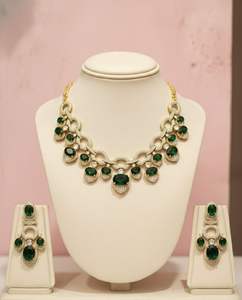 Best Quality Heavy Royal Bridal Necklace Earrings <b>Set</b> with Pearl Drops for Wedding and Reception Wear Use from Indian Supplier - Product Image 1