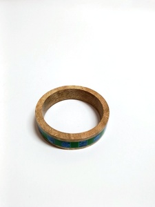 Joyería de mano de gama alta de lujo ligera exagerada a la moda de resina de madera geométrica Irregular - Product Image 2