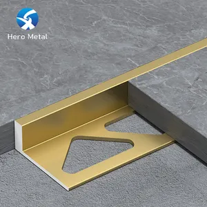 Reliable Supplier Aluminium L Channel Shape Tile Edge Strips Metal 10mm Straight Edge Tile Trim For Flooring