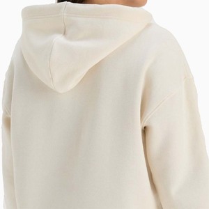 Solid Color High Quality Women's Winter Hooded Pullover Hoodie Eco-Friendly Quick Dry Wholesale Plain Kangaroo Pocket Slim Fit - Product Image 5